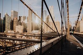 New York Brooklyn Bridge Sonnenuntergang Amerika von Kiki Multem