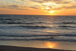 Sunset with reflection on Sylt by Martin Flechsig