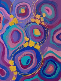 Aura III – An abstract explosion of colour with a touch of gold by MadameRuiz