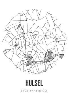 Hulsel (Noord-Brabant) | Karte | Schwarz und Weiß von Rezona