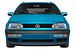VW Golf 3 in glas blauw van aRi F. Huber