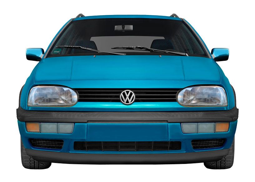 VW Golf 3 in glas blauw van aRi F. Huber