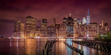New York City Indruk in de nacht | Panorama van Melanie Viola