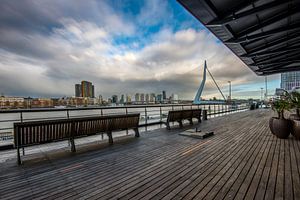 Skyline Rotterdam met Erasmusbrug vanaf Kop van Zuid