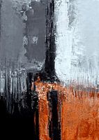 Zwart oranje abstract set van 2