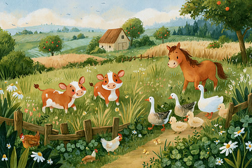 Farm Friends – Happy Animal Life in the Summer Meadow