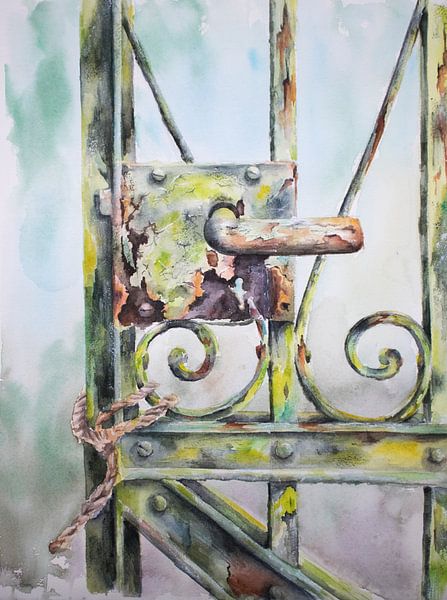 De nieuwe oude. Deel van de serie. Aquarel. van Tat.kunst