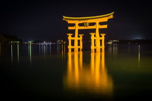 Itsukushima shrine, Miyajima, Japan, at night