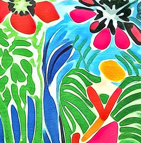 In the flower garden