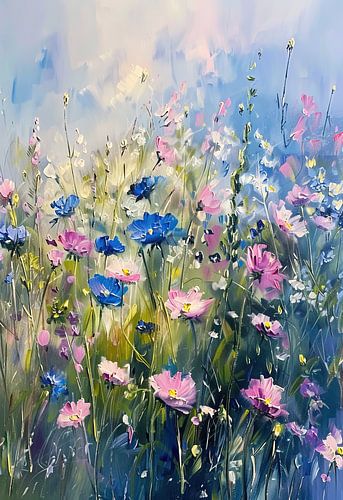 Kleurrijk Veld met Bloemen