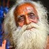 portrait d'un vieil homme barbu, Inde sur Jan Fritz