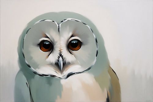Moderne uil in zachte tinten