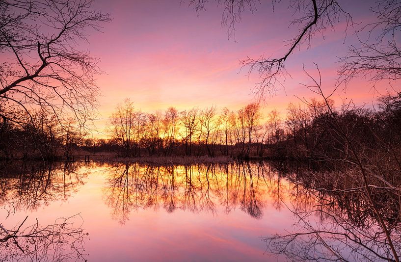 Sunset Elsburger Onland Groningen (Netherlands) by Marcel Kerdijk
