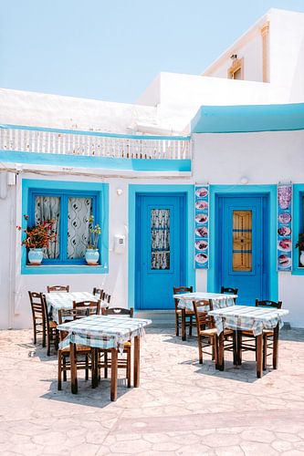 Authentic Greek Terrace - Sun-drenched mediterranean island moment
