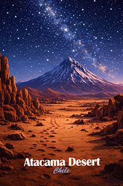 Atacama Desert Night Sky Landscape by Vicky Hanggara