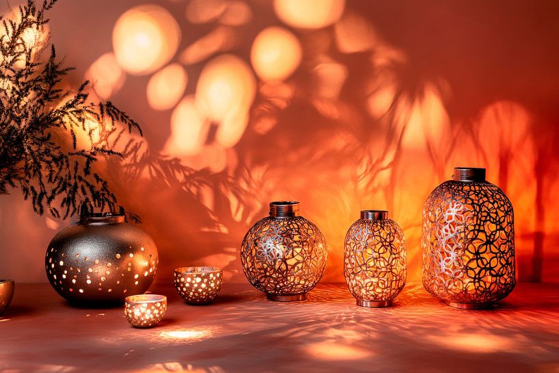 Lichtspel van de lantaarns van Poster Art Shop