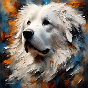 Hondenkunst - Grote Pyreneeën hond 1 van Johanna's Art