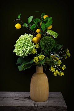 Still life Lemon and green by Marjolein van Middelkoop