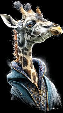 giraffe portrait by Gelissen Artworks