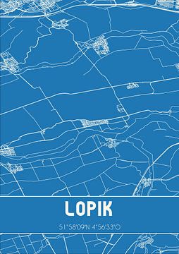 Blaupause | Karte | Lopik (Utrecht) von Rezona