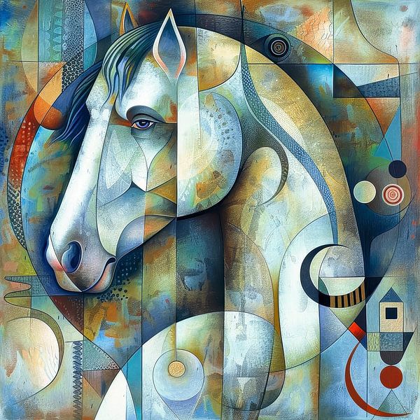 Modernes Pferdeportrait von Jutta Maria Pusl