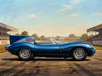 Jaguar Type D Vintage Racing Art