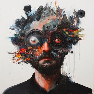 Man met vreemde ogen abstract van TheXclusive Art
