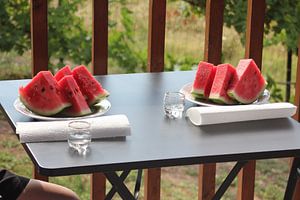 Wassermelone und Schnaps (Tsipouro) - Griechenland