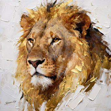 Crowned in Gold - Löwe 2 von Johannas Art Creations