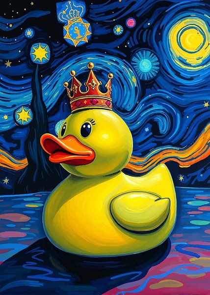 Rubber Duck King Starry Night 2 by MIROKKU