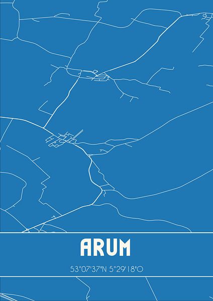 Blaupause | Karte | Arum (Fryslan) von Ortsdrucke