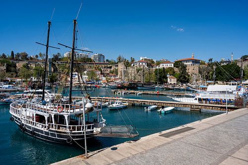 Picturesque marina in the old town of Antalya