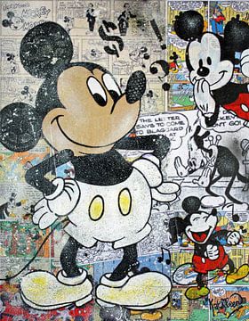 Mickey Mouse Strip van Kathleen Artist Fine Art