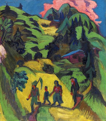 Thuiskerende pachters, ERNST LUDWIG KIRCHNER, 1918