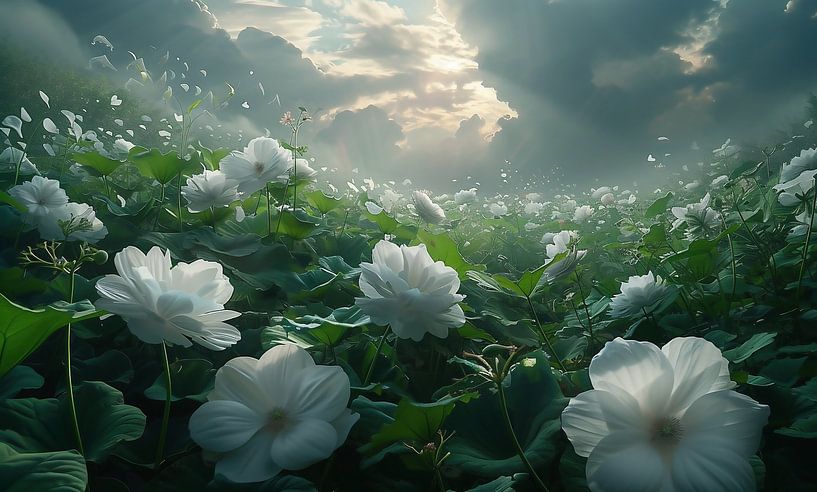 Sommerflora im Morgendunst von fernlichtsicht