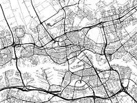 Map of Rotterdam in Black and Wite
