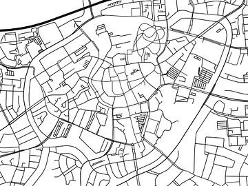 Karte von Breda Centrum in Schwarz ud Weiss von Map Art Studio