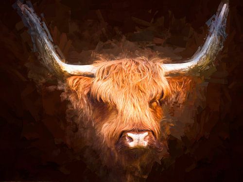 Geschilderd portret van een Schotse Hooglander