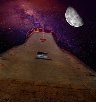 Toren met een maan - Fantasiebeeld van Denny Gruner