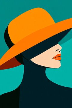 Elegantie in de schaduw van de grote hoed van Poster Art Shop