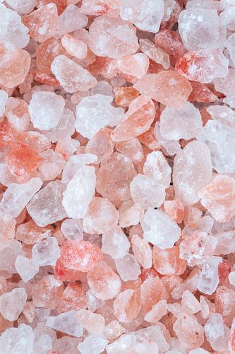 Close-up van roze Himalaya zout l Food fotografie