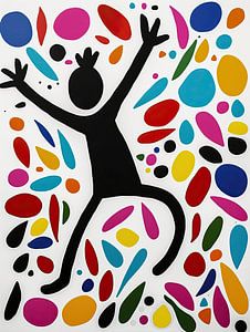 Peinture Silhouette colorée | Danse entre les gouttes