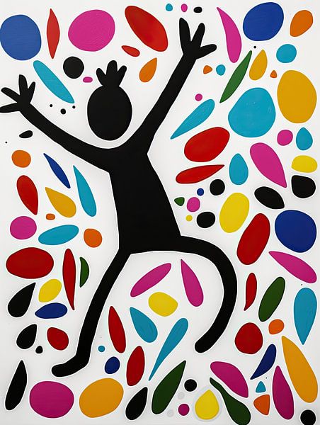 Schilderij Kleurrijk Silhouet | Dans tussen de Druppels van ARTEO Schilderijen