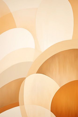 Abstracte vormen in zachte herfstkleuren