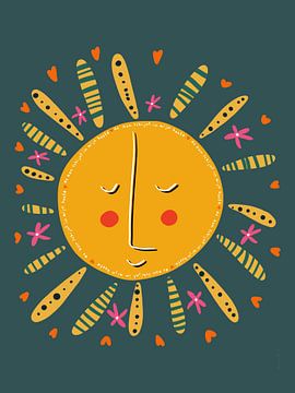 Stralende zon – Vrolijke speelse illustratie van Romy Smit