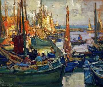 Alexander Robinson,Vissersboten, Haven van Zuider Zee, 1915