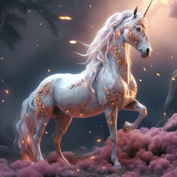 Fantasy unicorn, magic unicorn 3 Canvas Print