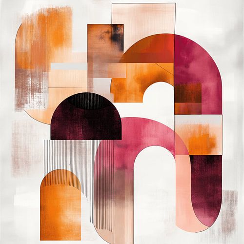 Harmonic Arc Shapes in Warm Tones