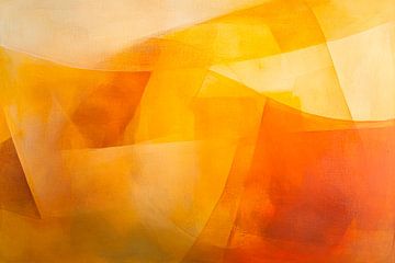 Abstracte warme kleuren in geel-rood van Poster Art Shop