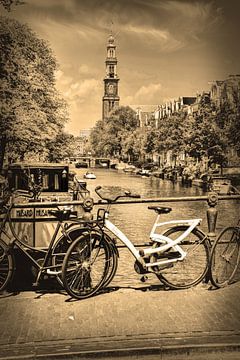 Westerkerk Prinsengracht Amsterdam Sepia van Hendrik-Jan Kornelis